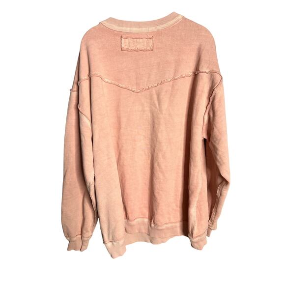 NEW Free People We The Free Wallace Pullover Crewneck Sweatshirt Pink Medium - Picture 7 of 7